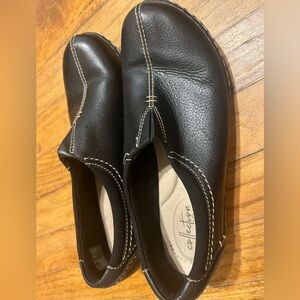 Clark’s Collection Unlimited Comfort Black leather slip on shoes
